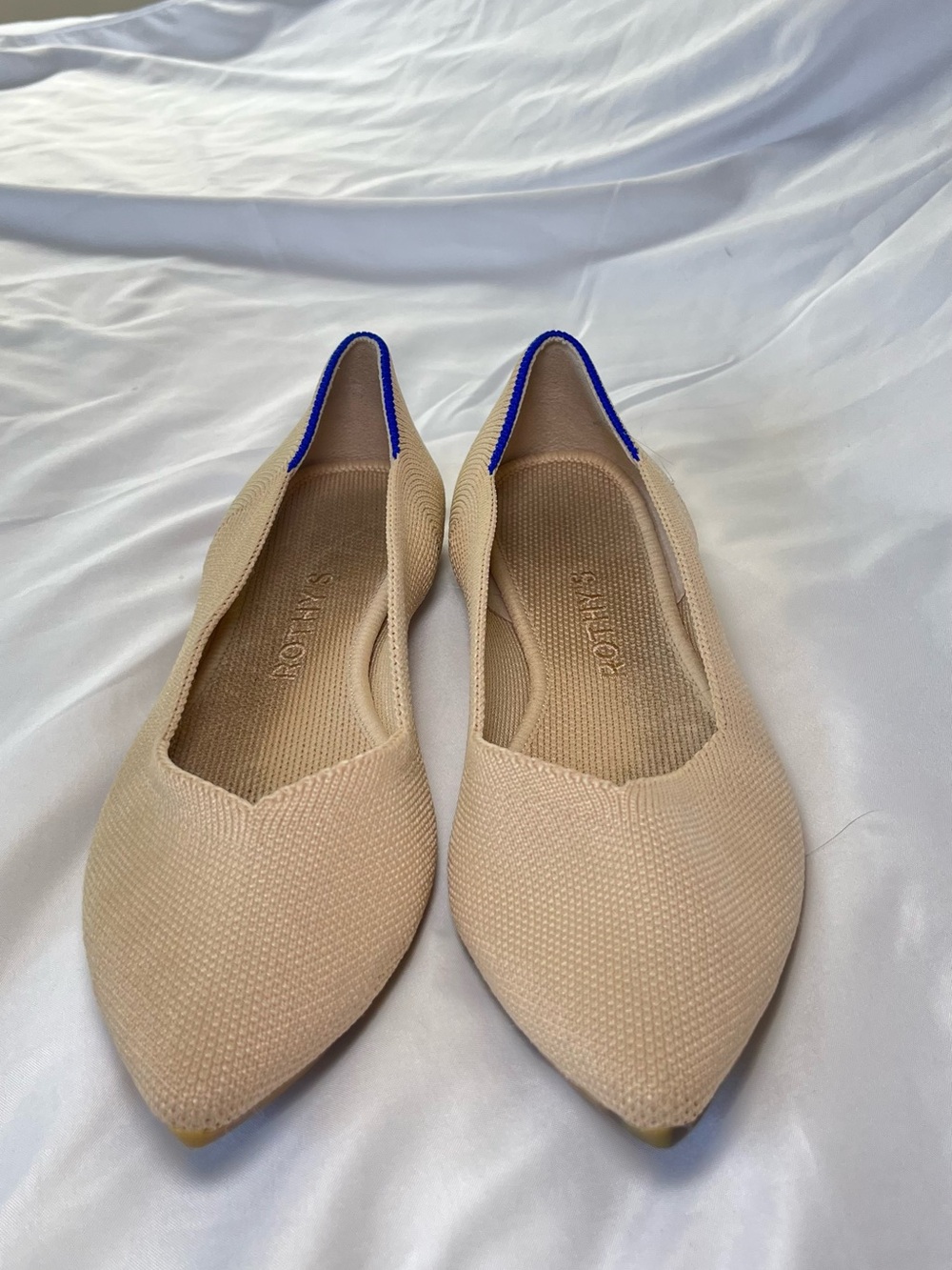 Rothy’s ‘The Point II’ Pointed Toe Knit Flats in Beige